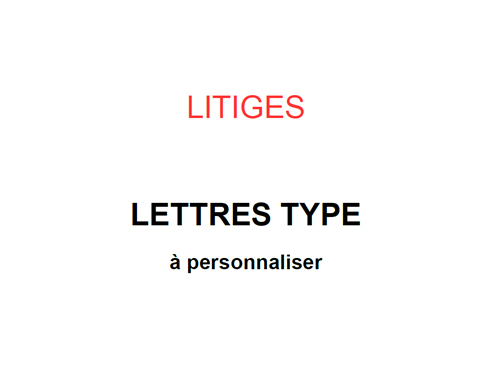 Modèles de lettres pour gèrer des litiges