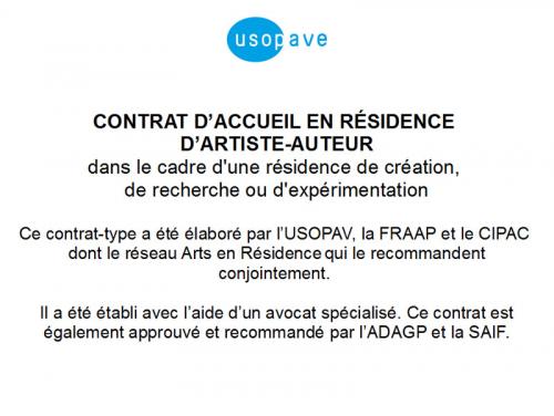 OUTIL : LE CONTRAT-TYPE RÉSIDENCE ÉLABORÉ ET RECOMMANDÉ PAR L’USOPAV, LA FRAAP ET LE CIPAC.